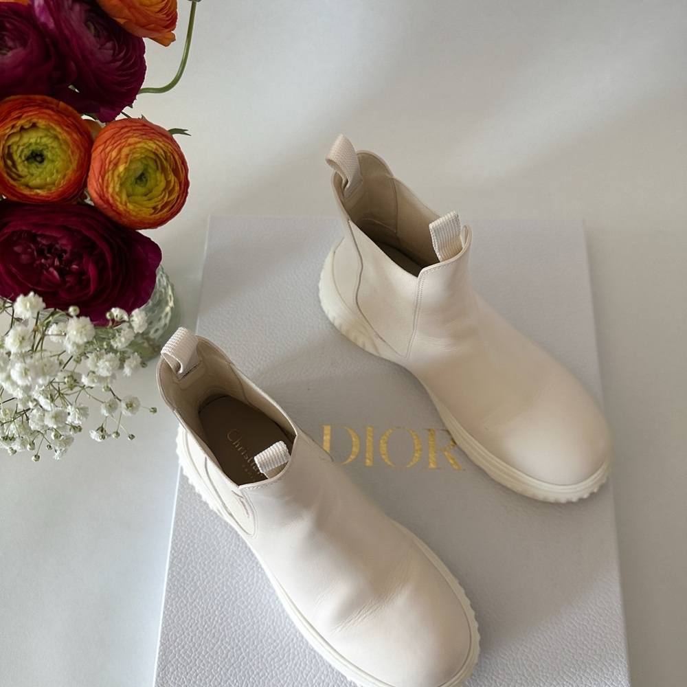 Dior D-Racer Off white Boots -36.5 | Rare Luxury Find!